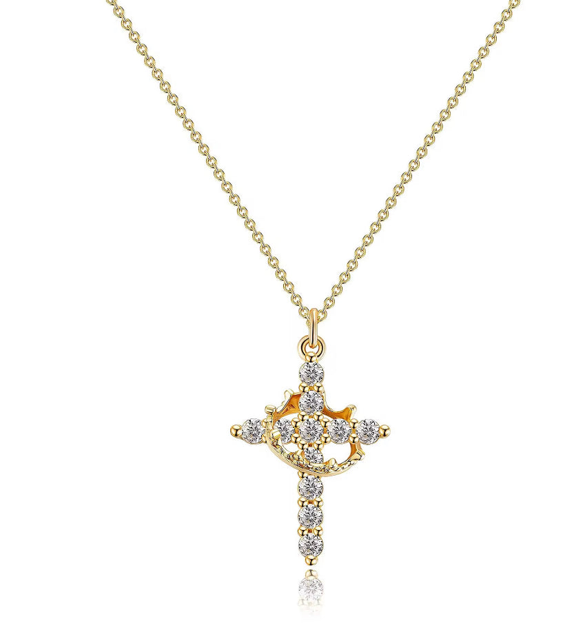 Cross & Crown Necklace