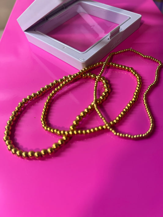 18K gold plated bracelets (set of 3)